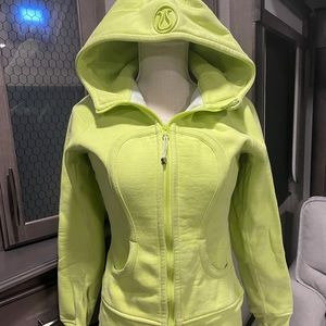 Lululemon Lime Scuba Full Zip Hoodie Size 2